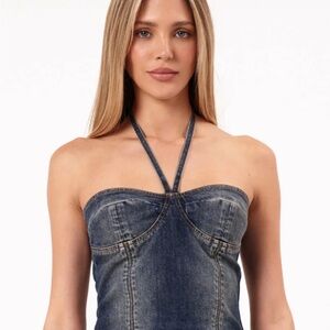 Women's Denim Halter Top